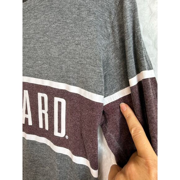 The Harvard Shop Collegiate Gray / Crimson Stripe Long Sleeve Women’s Top Small - Picture 5 of 10